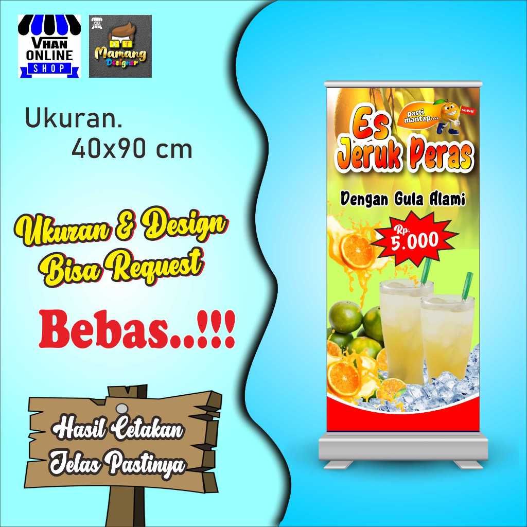 Banner, MMT, Spanduk Es Jeruk Peras, Minuman Jeruk Segar