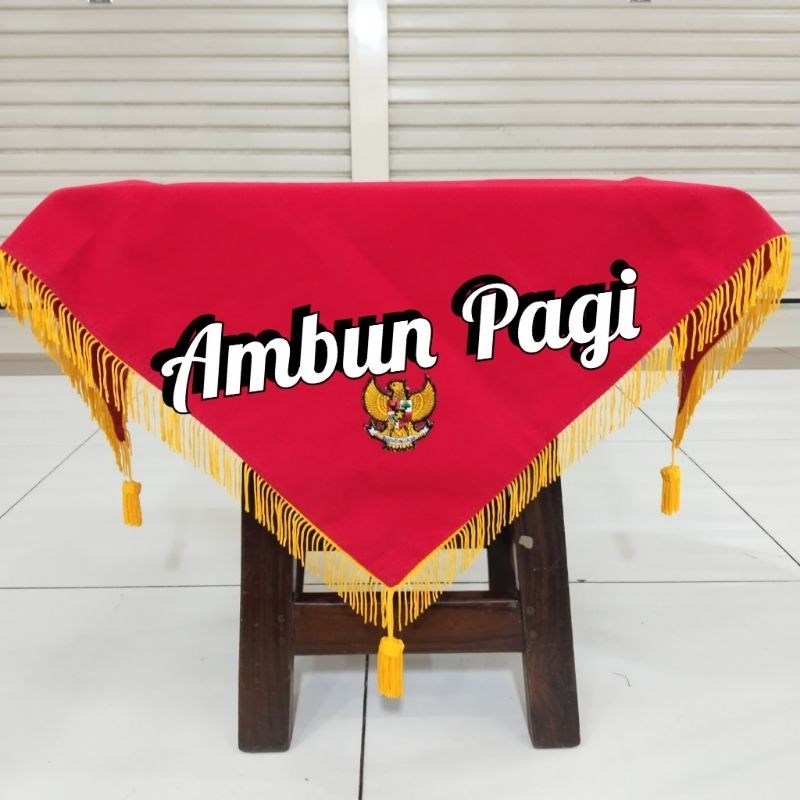 

best seller alas baki upacara bendera alas baki paskibra pake rumbai warna merah