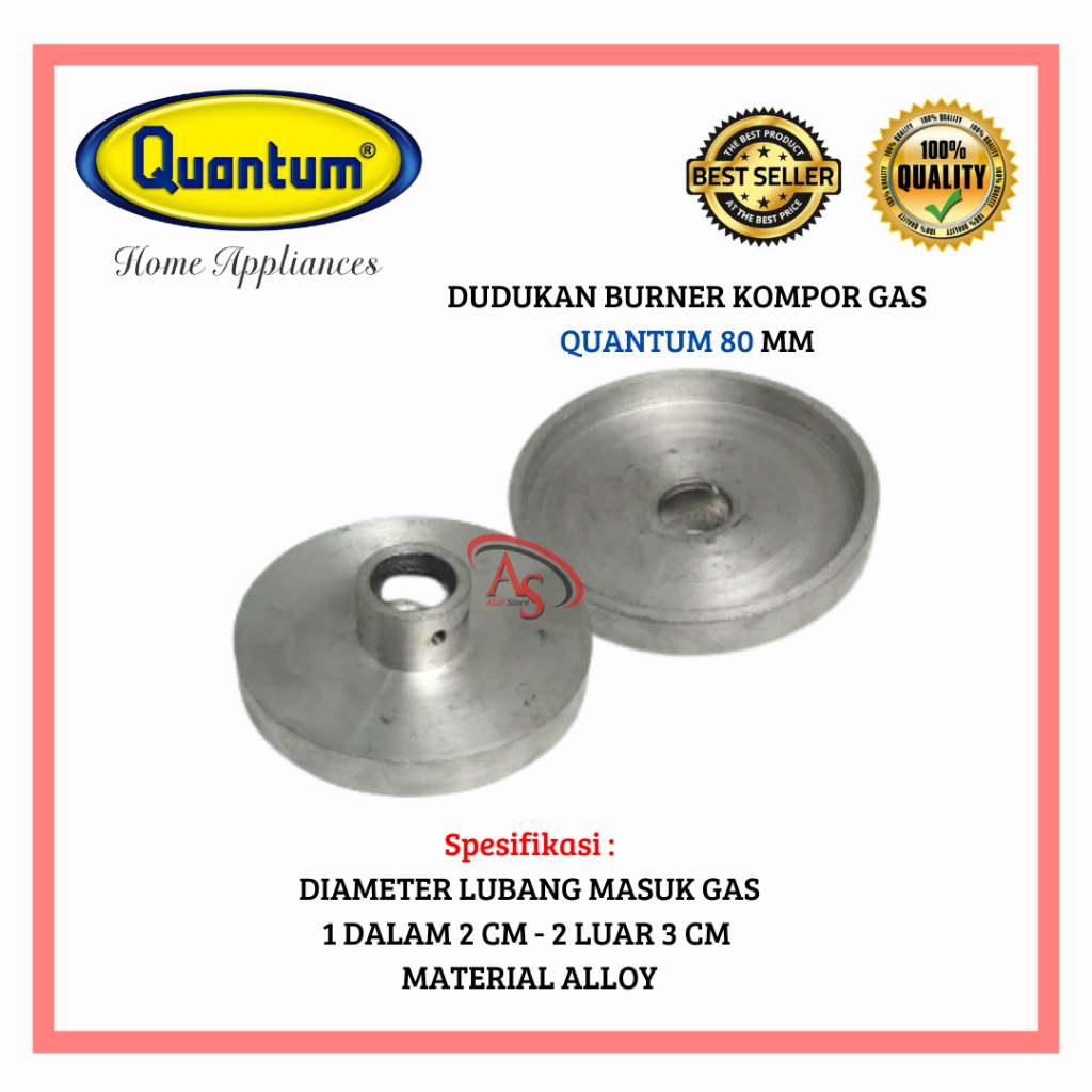 DUDUKAN BURNER KOMPOR GAS QUANTUM 80MM - QUANTUM DUDUKAN BURNER 80 MM