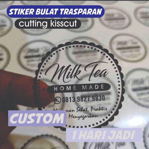 

Cetak Stiker Bulet Transparan Anti Air/Cetak Stiker Kemasan Label Makanan Minuman Snack Transparan Anti Air Termurah