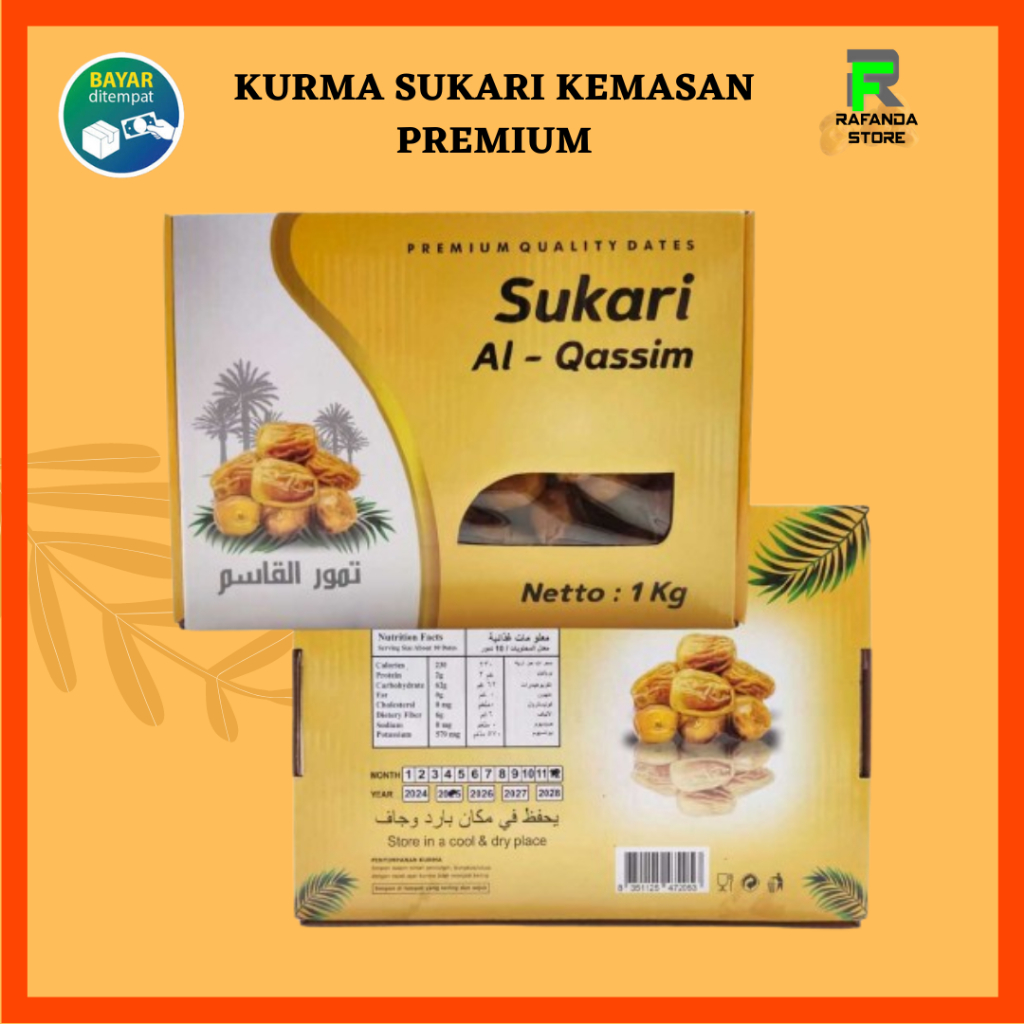 

Kurma Sukari Kemasan Premium 1Kg Dus Kuning