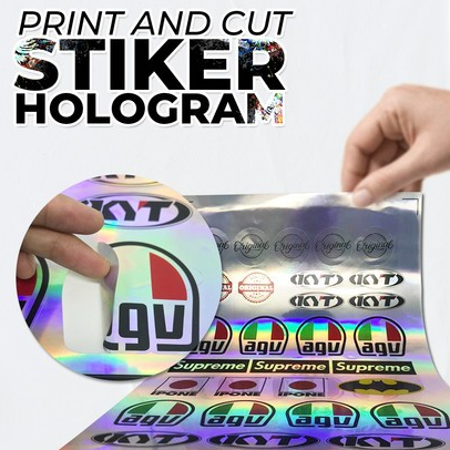 CETAK STIKER HOLOGRAM VINYL ANTI AIR MEDIA CETAK A3+/CETAK STIKER HOLOGRAM CUSTOM A3+ CUTTING SESUAI