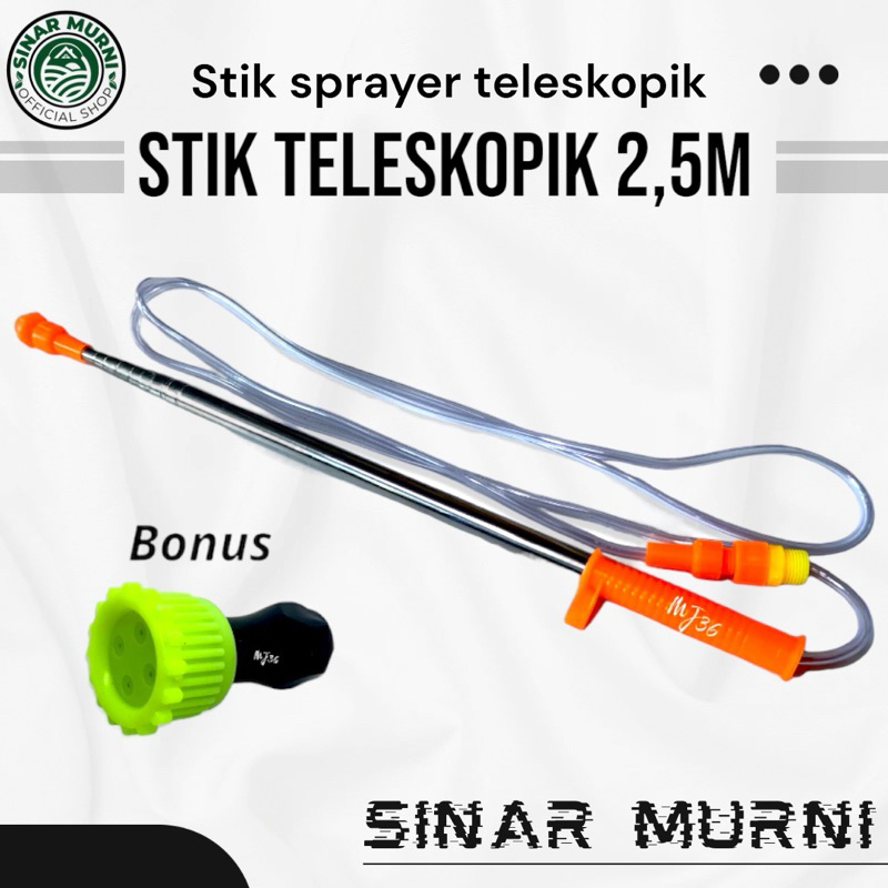 Stik teleskopik sprayer panjang 2.5meter Stik panjang sprayer elektrik free bonus