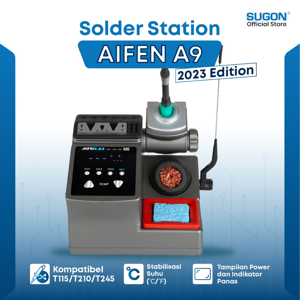 Aifen A9 2023 Edition C210 Solder Station Digital Mata Soldering Iron Tip C210 Gagang Solder T210 Ko