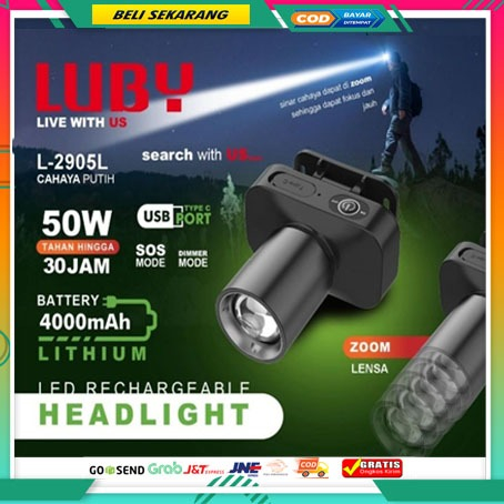 Senter Kepala ZOOM LUBY L 2905/AOKI AK3685  HEADLAMP ZOOM LUBY L2905/L-2905/2905