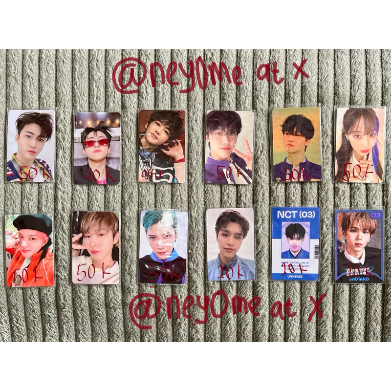 OFFICIAL PHOTOCARD JAEMIN AGENT, JAEMIN SG22, SHOTARO, TAEYONG, TAEIL, TEN UNIVERSE 2021
