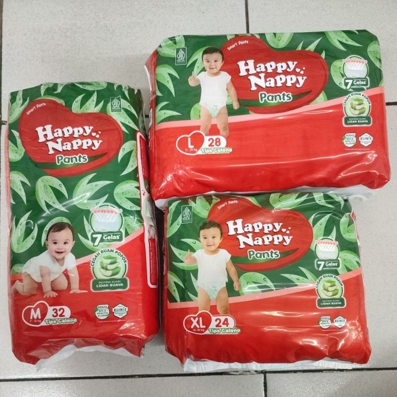 HAPPY NAPPY PANTS PAMPERS BAYI L28 M34 XL26