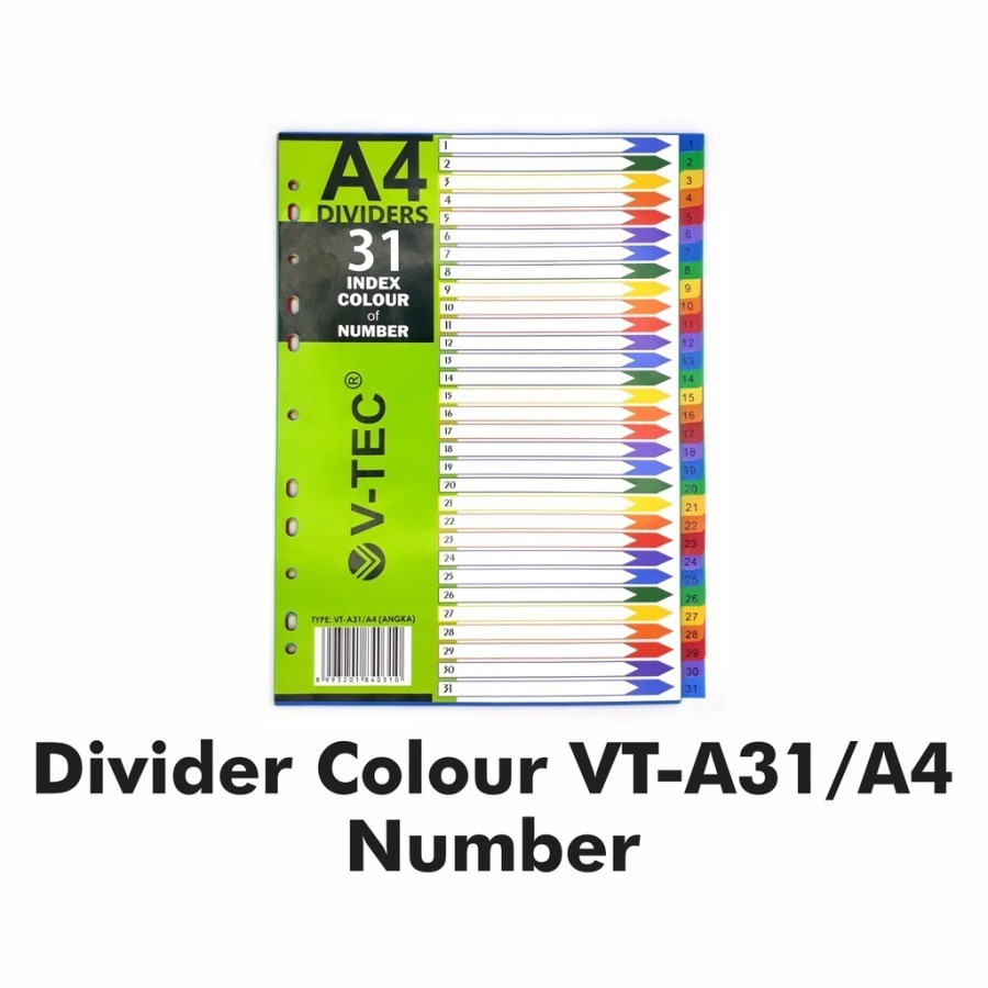 

Divider/Pembatas Angka Binder A4 V-TEC A31/A4