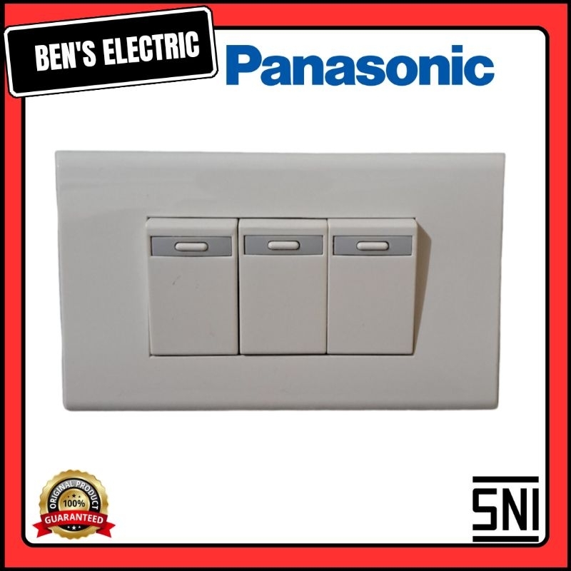 Panasonic frame + 3 saklar box model panjang inbow/tanam