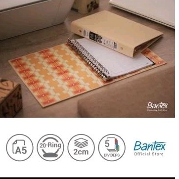 

Bantex Multiring Binder A5 20 Ring O 25mm Batik Series# 1334