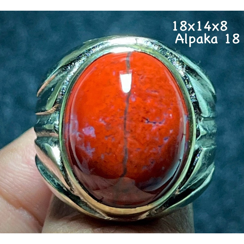 Cincin Batu Akik Natural Kendit Garut Merah (Asli Alam)