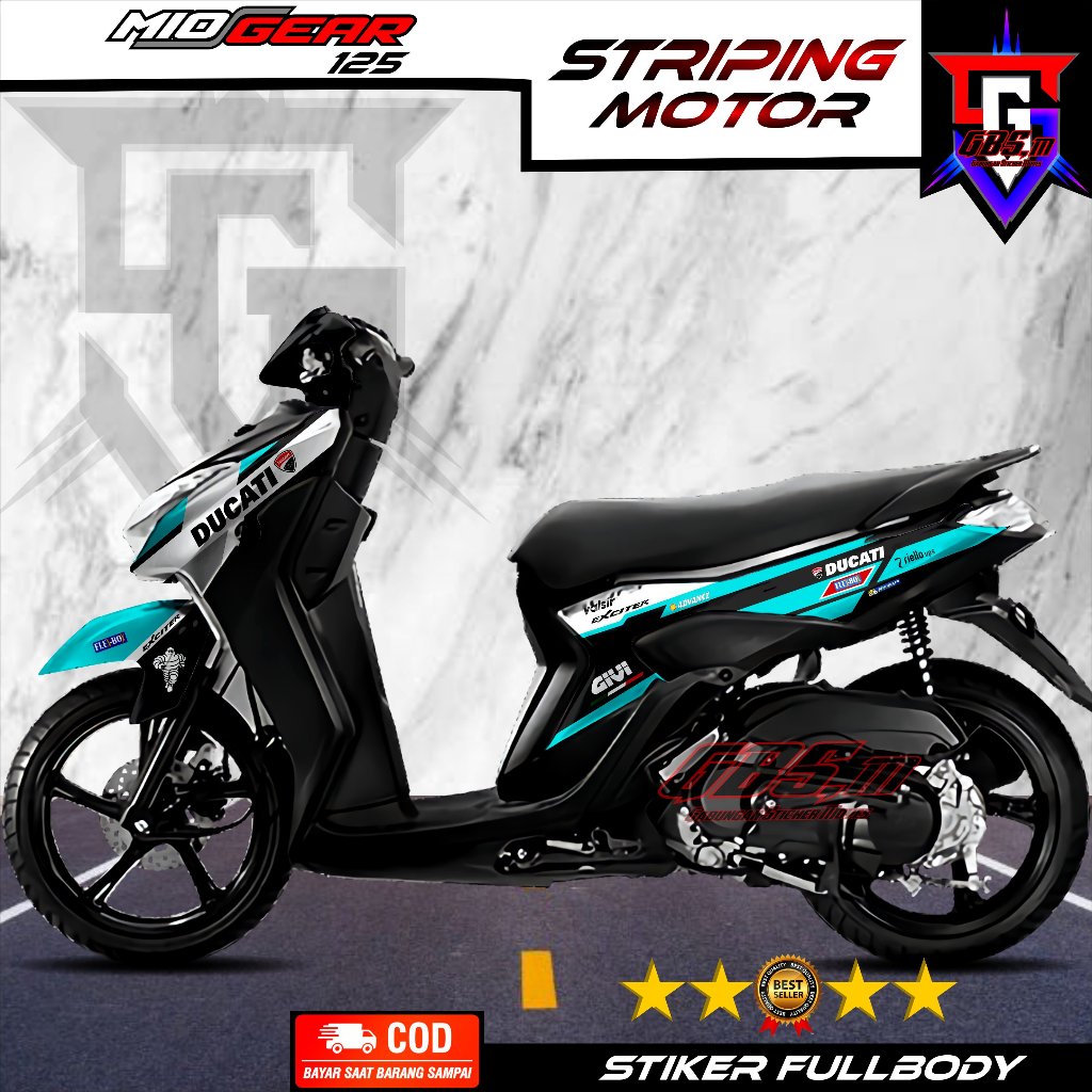 BISA COD Striping Variasi Mio Gear 125 Stiker Strifing Motor Gear 125 Strifing Variasi Modifikasi