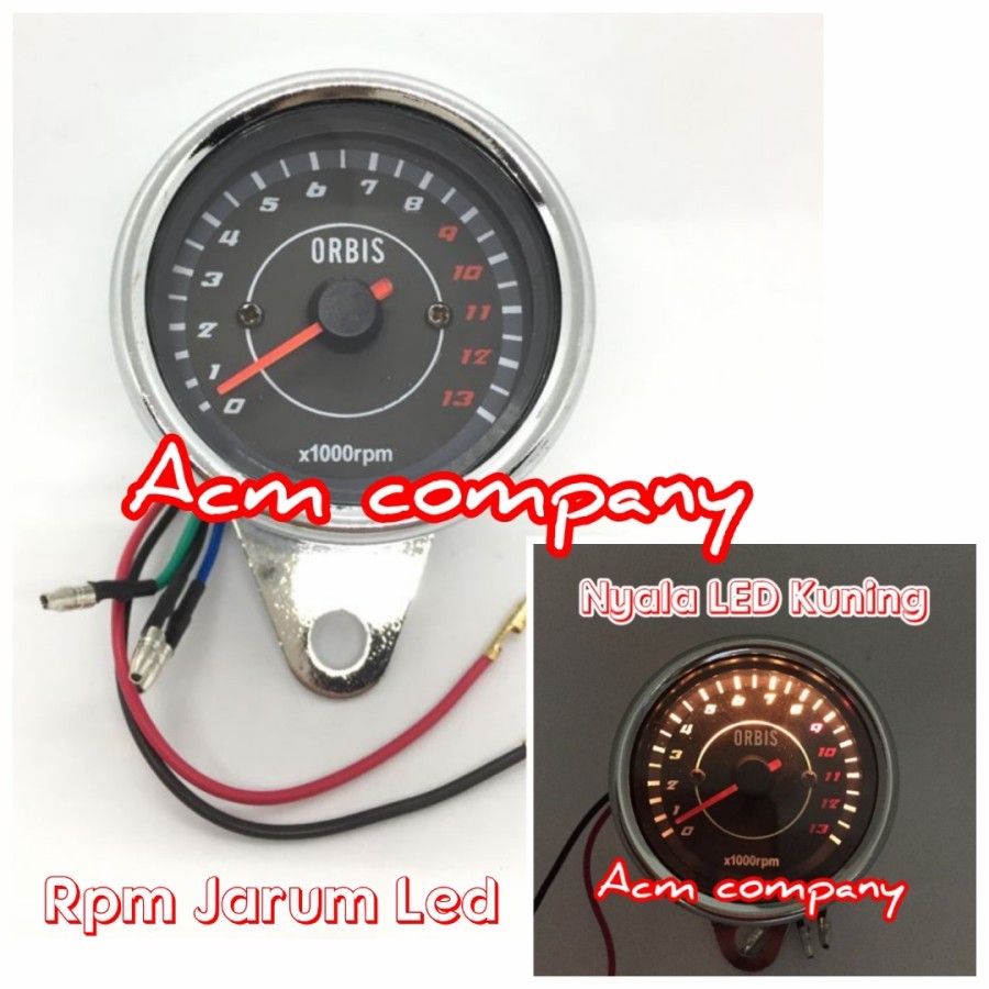 Tachometer RPM LED bulat / Takometer Rpm Led Universal motor alpham48 Segera Dapatkan