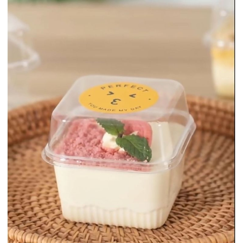 10pcs Mika puding persegi 250ml Korean dessert panacota cup square