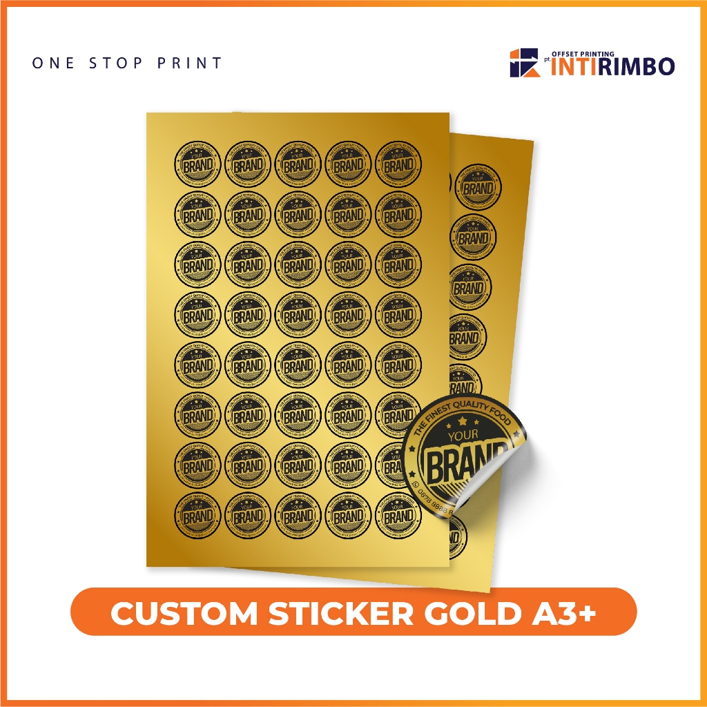 

CUSTOM CETAK STIKER HOLOGRAM / GOLD / LABEL MAKANAN / SEAL BOX HAMPERS