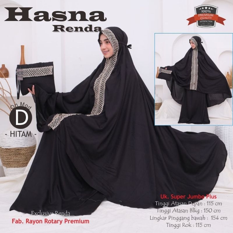 Mukena Polos Warna Renda Premium Hasna by GHS