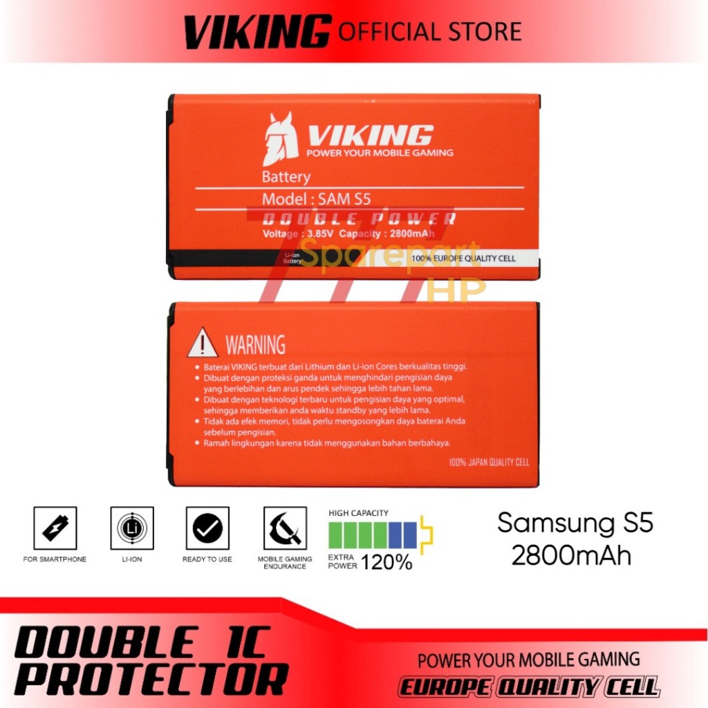 Baterai Viking Double Power - EB-BG900BBC / Samsung Galaxy S5 / G900 / SM-G900F / G900I / G900M / G9