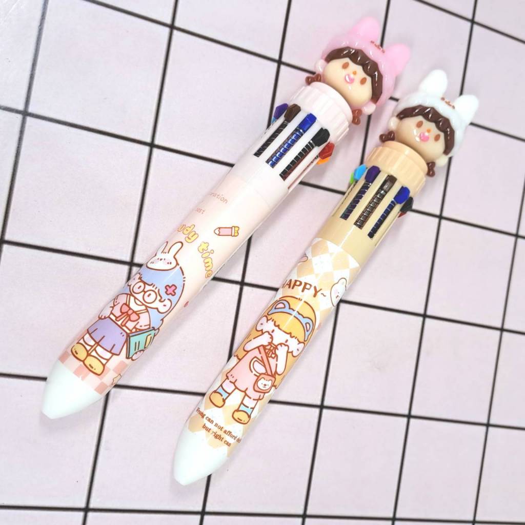 

Bolpen Odemei 10 Warna Fancy Karakter Momo 3D Viral Lucu Aesthetic