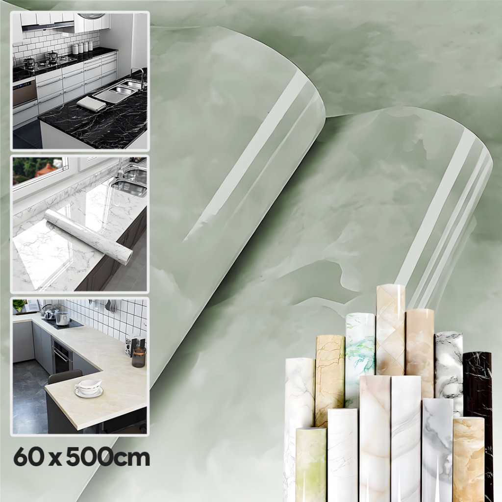 60CM*300CM Wallpaper Stiker Dinding 3D Walpaper Dapur Anti Minyak Dan Panas Kamar Mandi Anti Air Lem