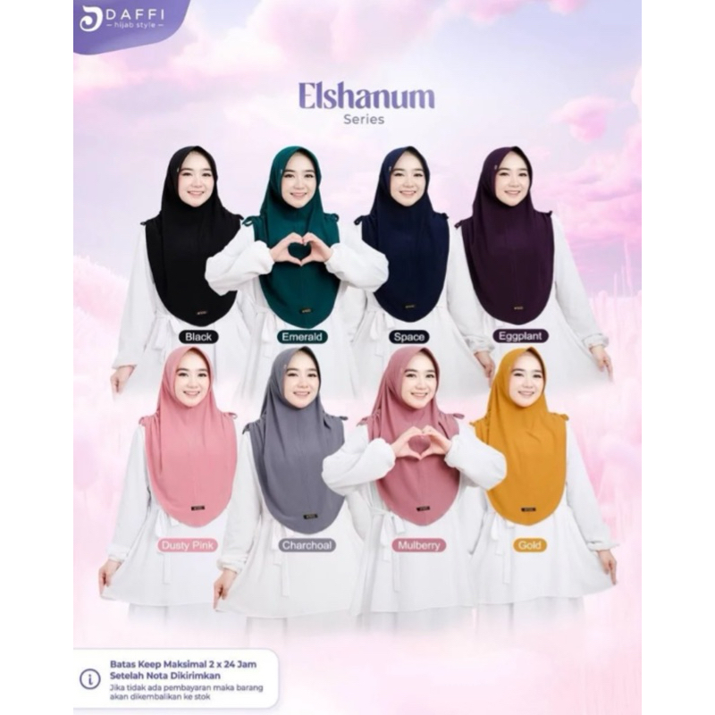 ELSHANUM Series , Daffi Elshanum , Elshanum hijab daffi , DAFFI MURAH , DAFFI ORY HIJAB