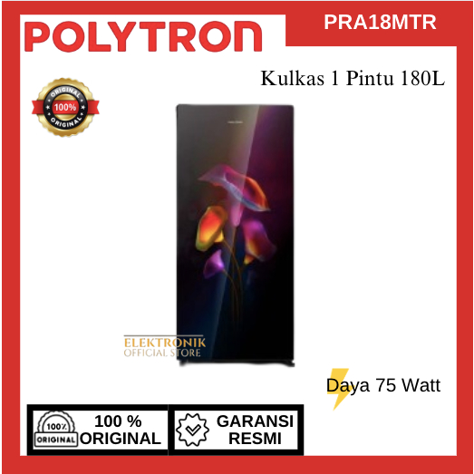 POLYTRON Kulkas 1 Pintu Belleza Varia PRA 18MTR 180 L/PRA-18MTR/PRA 18MTR/KULKAS POLYTRON/KULKAS MUR