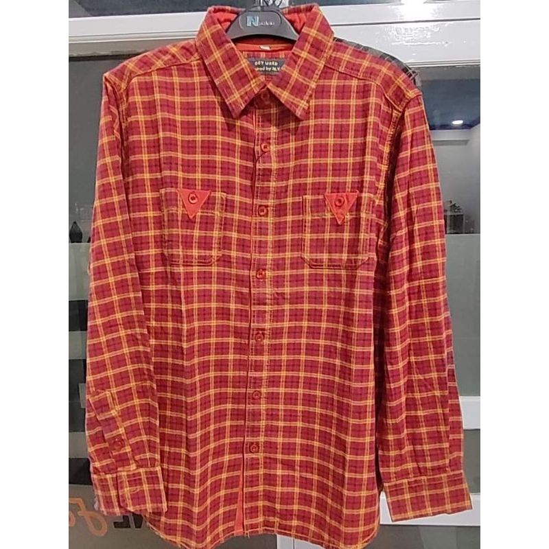 Used Jeans kemeja flanel pria lengan panjang BSGP-02