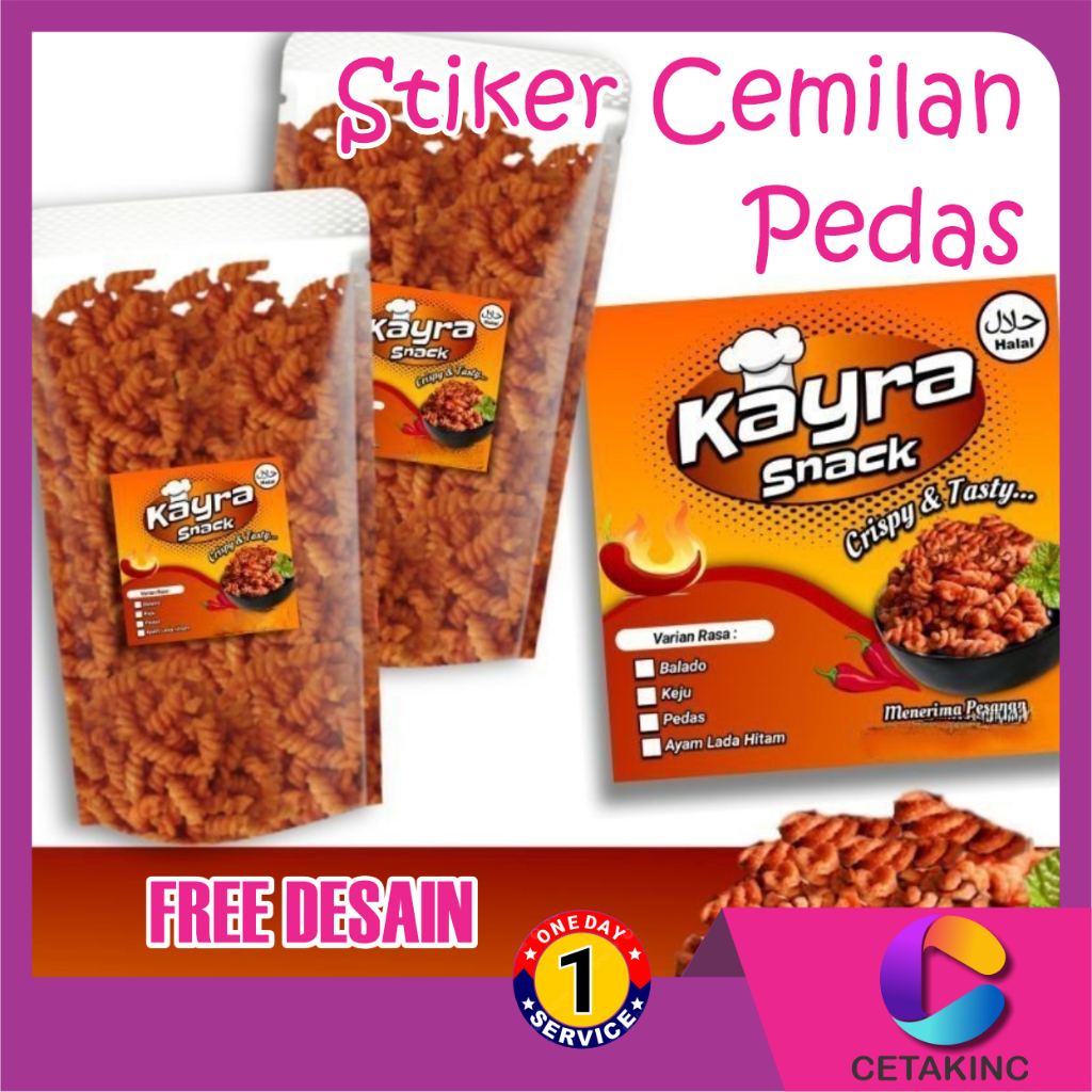 

Sticker Label Cemilan Pedas 1Lembar / Stiker Label Cemilan Pedas / Stiker Label Makanan / Sticker Label Makanan / Stiker Custome / Sticker Custome / Sticker Free Design / Sticker Murah / Stiker Murah / Cemilan Pedas