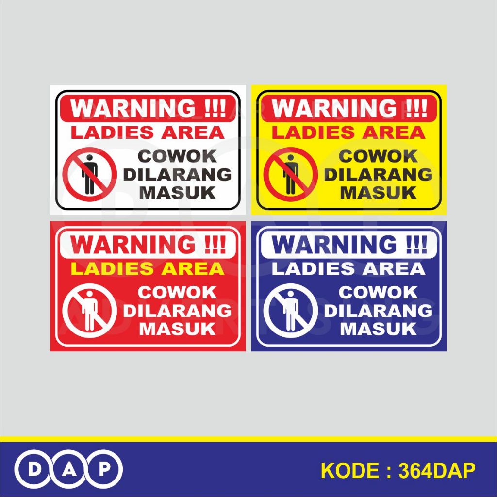 

364 - STIKER LADIES AREA - 30 X 20 CM - VYNIL - TERBAIK