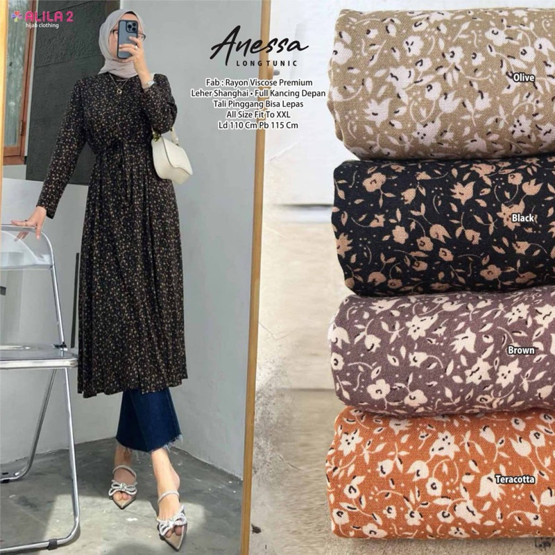 Anessa Long Tunik Rayon Viscose Premium