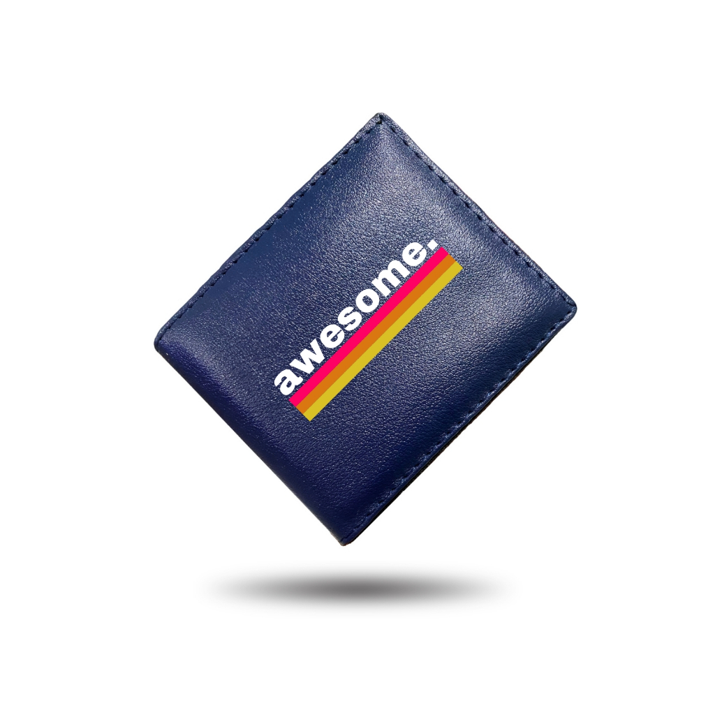 Wallet Dompet cowok Bahan Kulit sintetis pu miniso Awesome