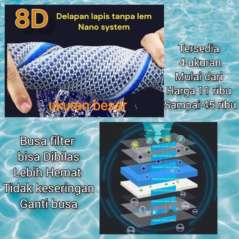 Busa filter aquarium / busa aquarium / media filter aquarium / busa filter nano 8d / kapas filter aq