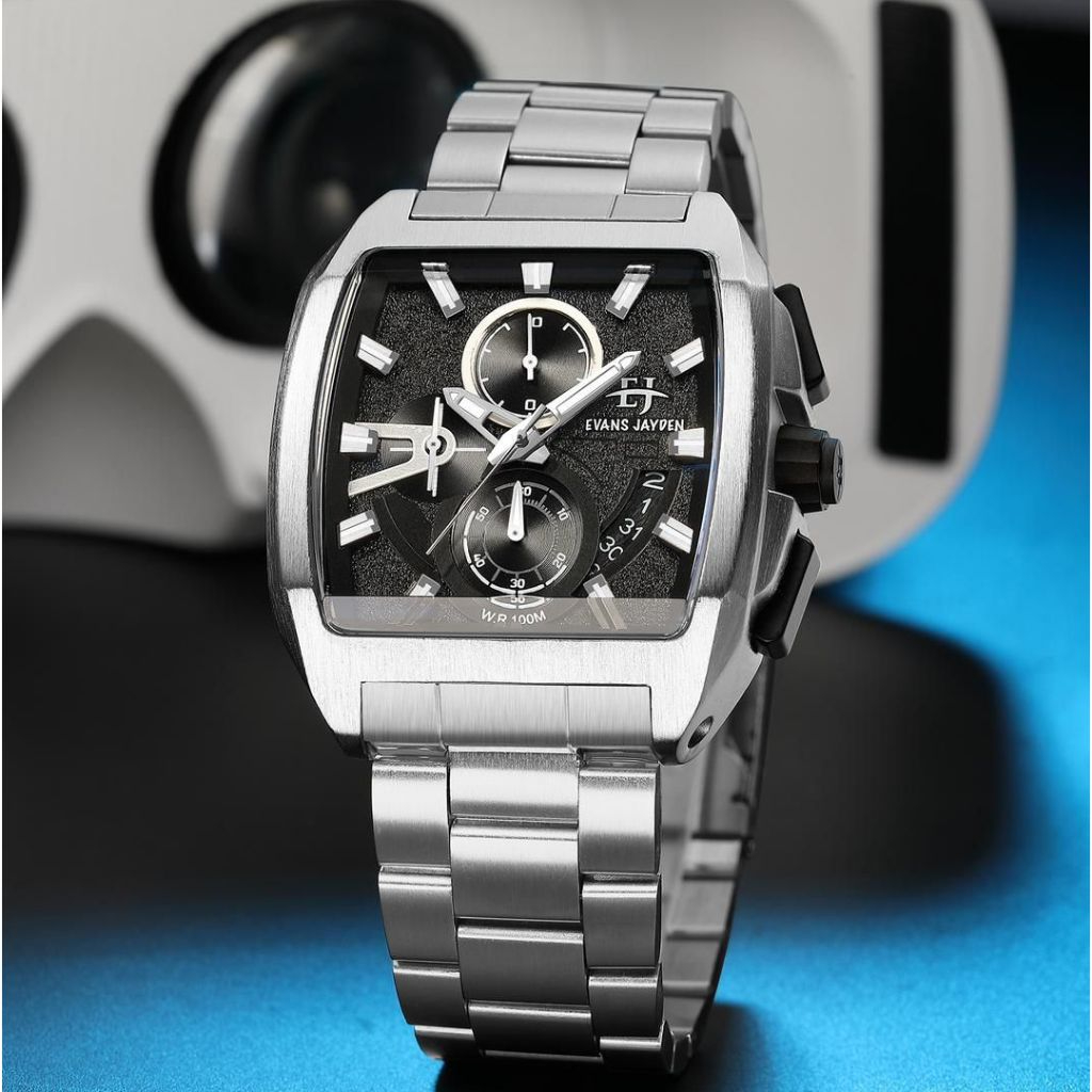Jam Tangan Pria Evans Jayden 9546 All Stainlees Original Garansi 1 Tahun