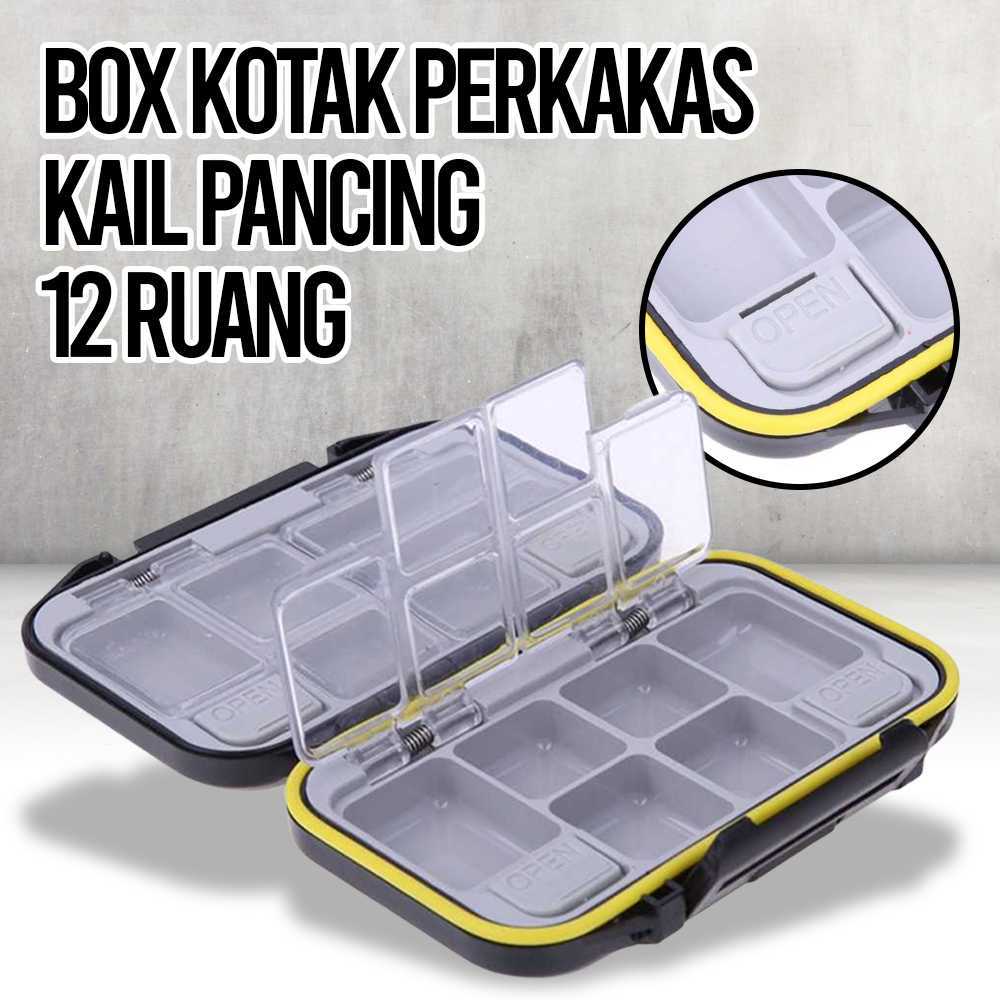 Kotak Kail Pancing 12 Ruang Lengkap Kotak Kail Pancing Mini Kotak Kail Set Box Kail Mini Tempat Kail