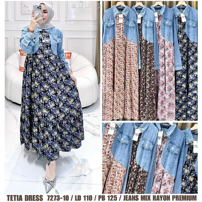 Tetia Dress maxy/Gamis muslim kekinian/gamis remaja/Briana Maxy