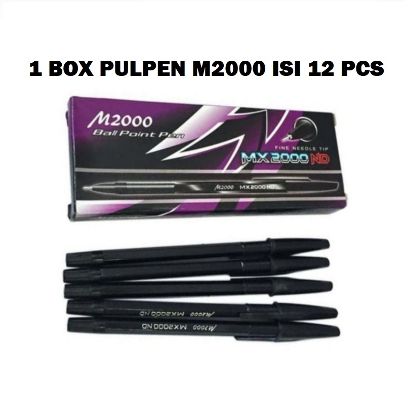 

(GROSIR 1 BOX ISI 12 PCS) PULPEN M2000 / BOLPOINT PENA ALAT TULIS KANTOR