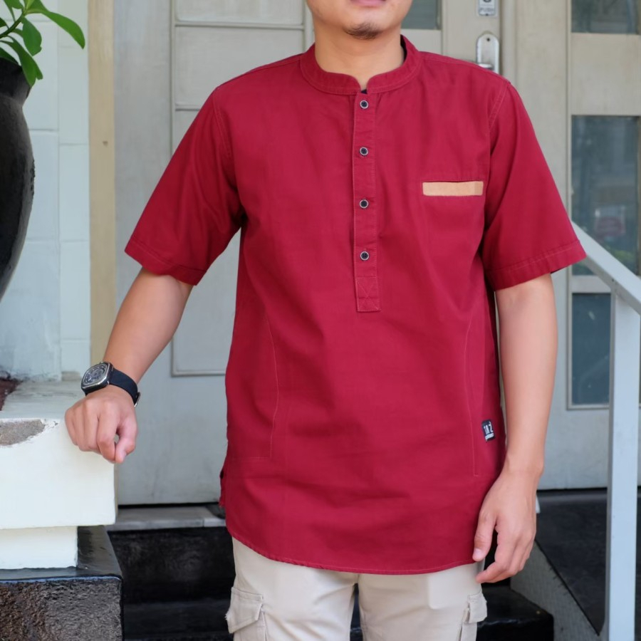 Baju Koko Dewasa Jumbo Size XXL , XXXL , XXXXL , XXXXXL Lengan Pendek Terbaru KURTA 4 warna hitam , 