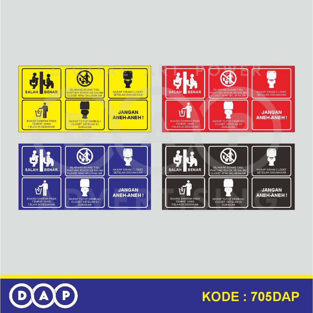 

705 - STIKER TATA TERTIB TOILET - 30 X 15 CM - VYNIL - TERBAIK