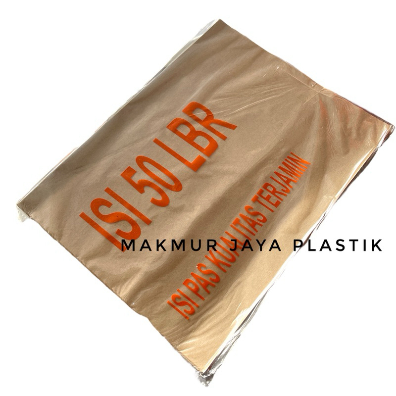Kertas nasi bungkus coklat isi 50 pc