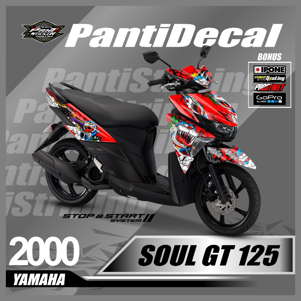 Sticker Decal Yamaha Motor SOUL GT 125 Fullbody desain viral terbaru - Sticker Decal mio soul gt NEW