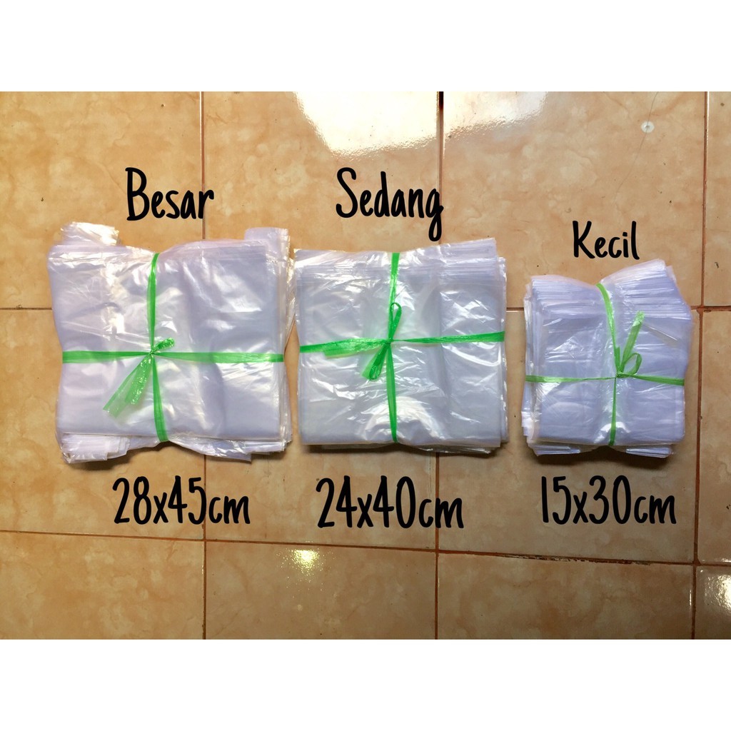Kantong Plastik Kresek Bening Transparan Kualitas Premium ukuran kecil 15 x30 sedang 24x 40 danbesar
