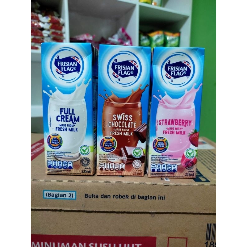 

susu UHT Frisian flag 225ml 3 varian rasa