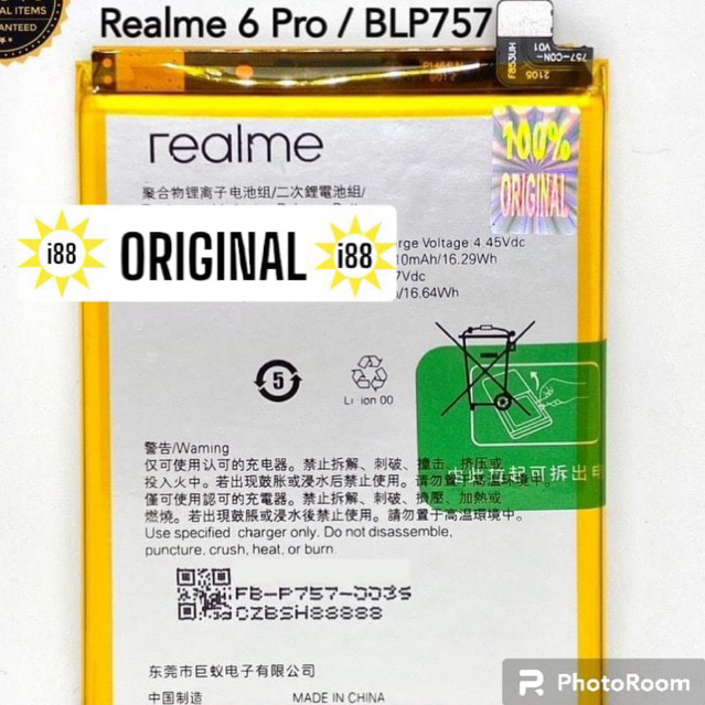 Baterai Realme 6 Battery Realme 6i Batterry Realme 6 Pro Baterai Realme BLP-757 blp757