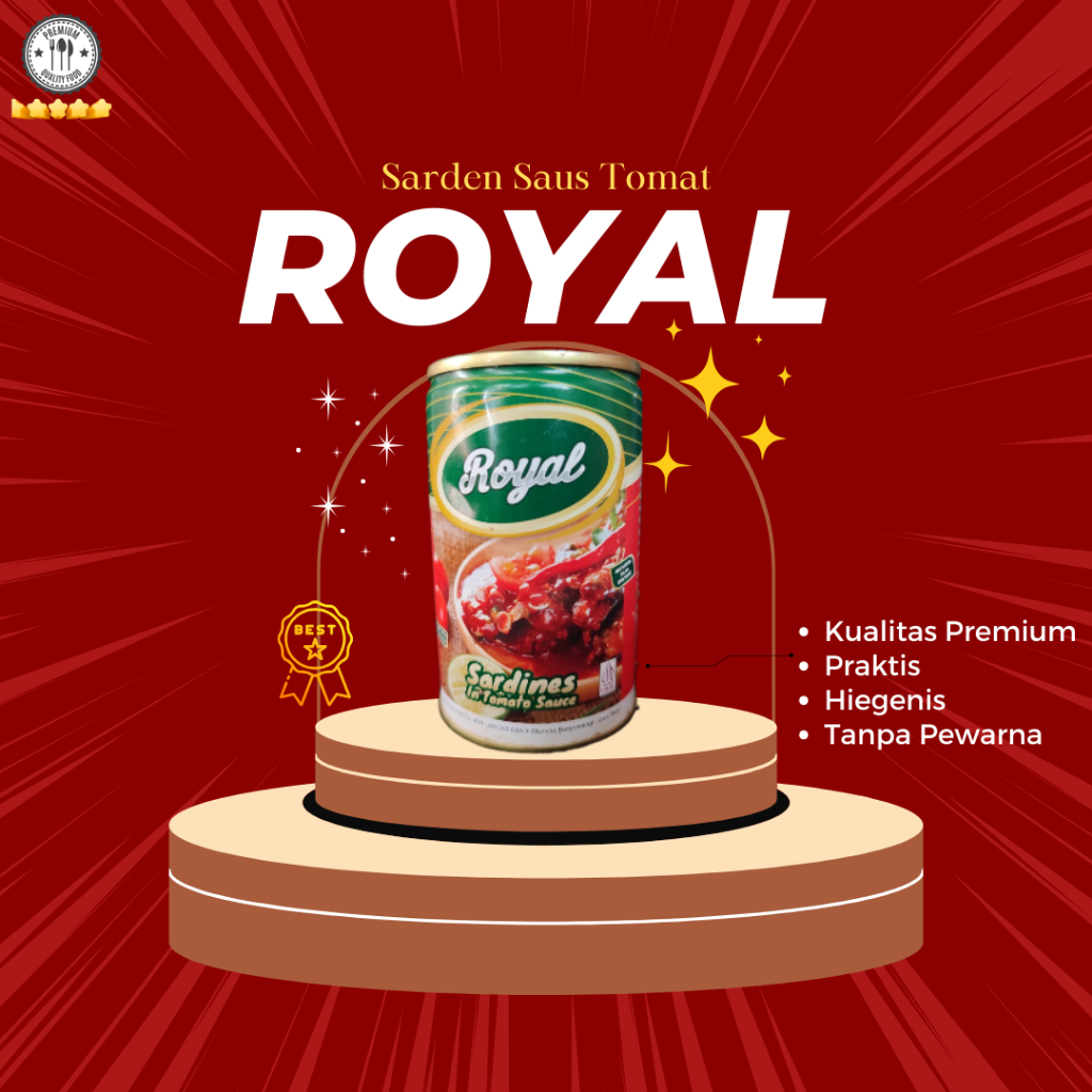 

ROYAL SARDEN KALENG SAUS TOMAT 155GR IKAN SARDEN DALAM KALENG DENGAN SAUS TOMAT