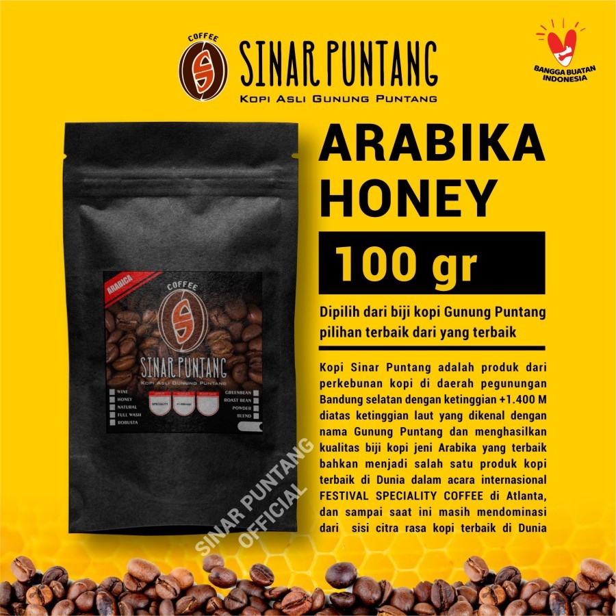 

Kopi Arabika Honey Proses 100 gr Asli Gunung Puntang