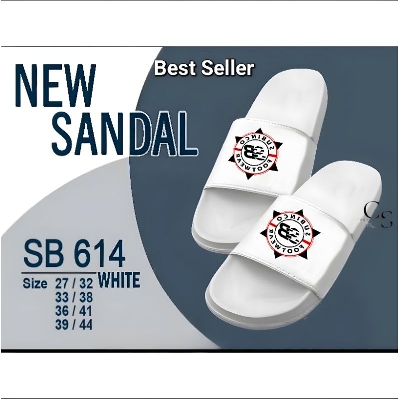 SUBINCO - SANDAL SLIPPER SELOP LAKI & PEREMPUAN KUSUS PUTIH TERBARU