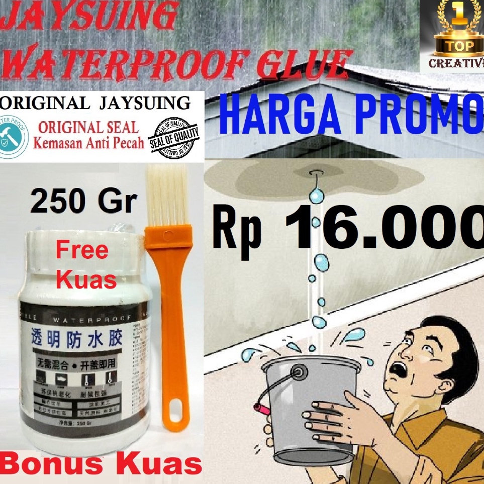 Memang Keren Jaysuing lem ANTI BOCOR KERAMIK KAMAR MANDI KOLAM lem x 2 transparant JAiSUING WATERPRO