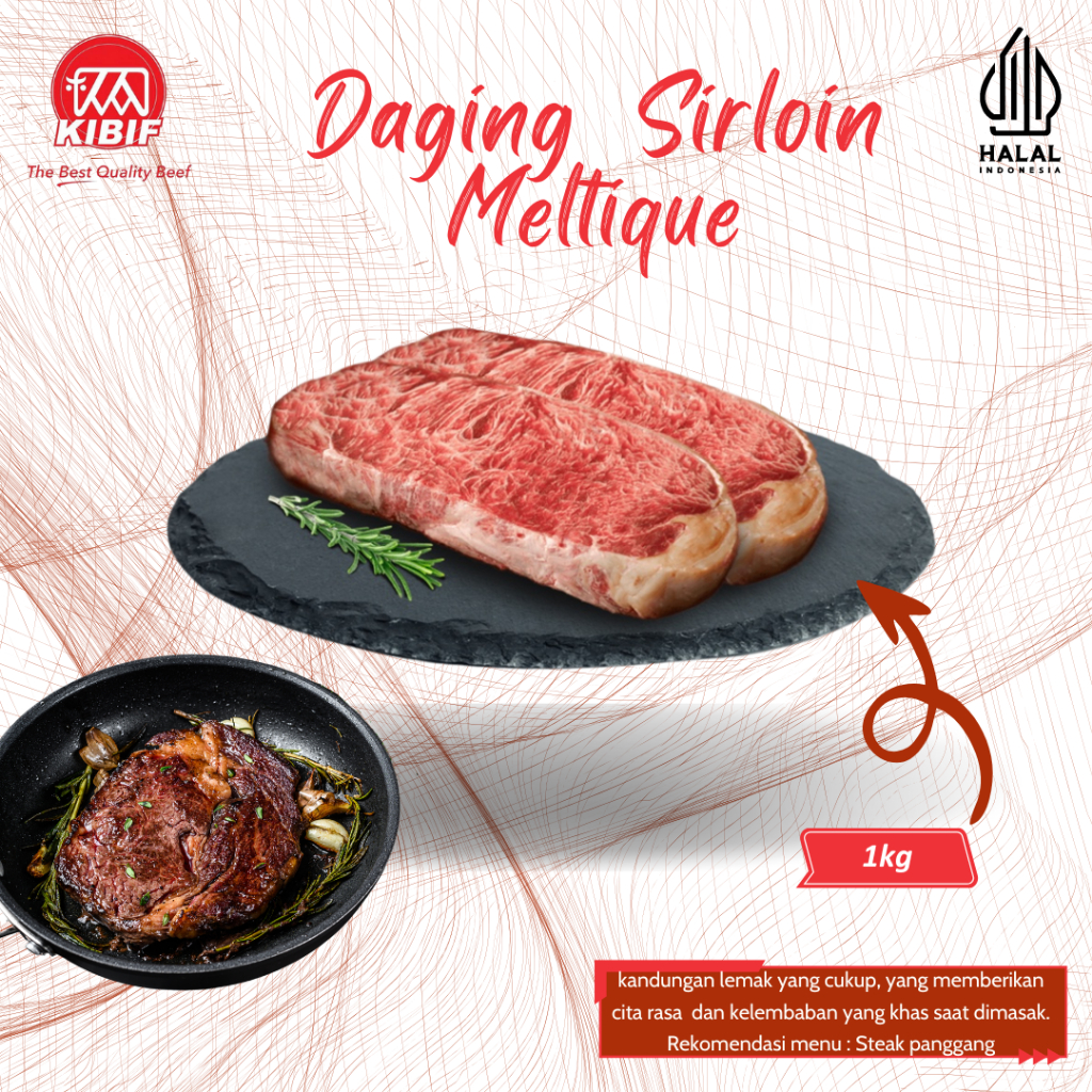 

Daging Sirloin Meltique Porsi 1kg