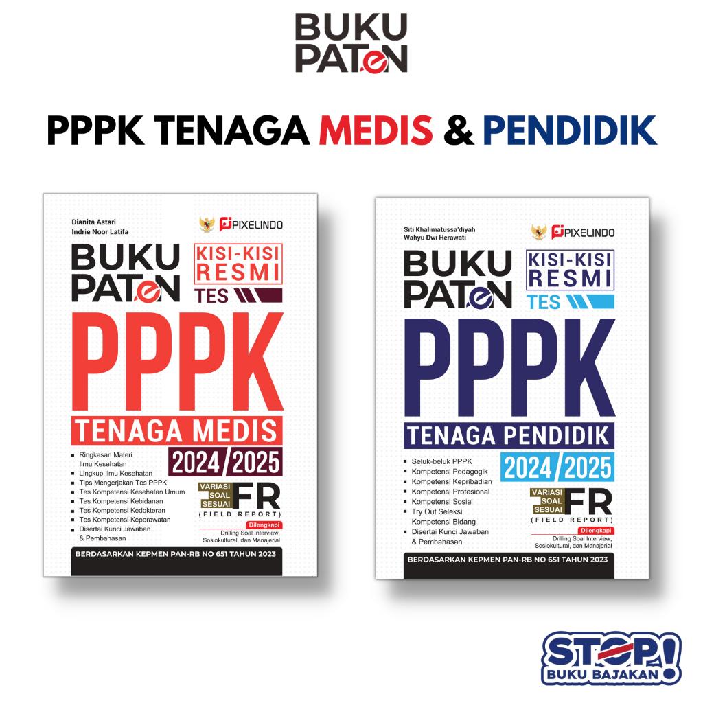 BUKU PATEN PPPK TENAGA MEDIS PPPK TENAGA PENDIDIK 2024 / 2025 BUKU PPPK TERBARU - PIXELINDO
