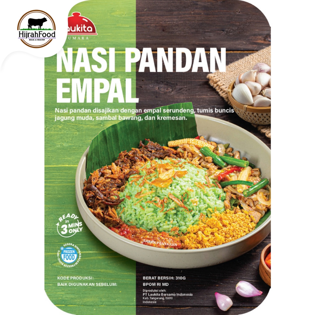 

Laukita Nasi Pandan Empal Praktis Frozen Food Siap Saji Halal 310gr