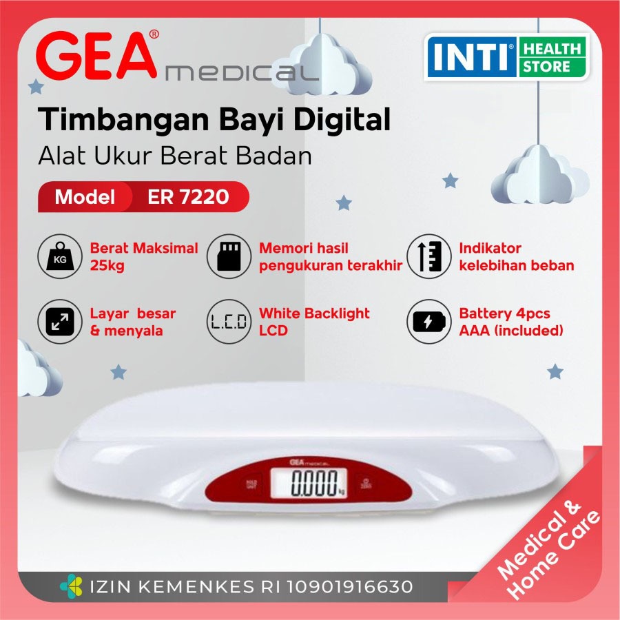 GEA Medical | Timbangan Badan Bayi Digital ER 7220 | Electronic Scale